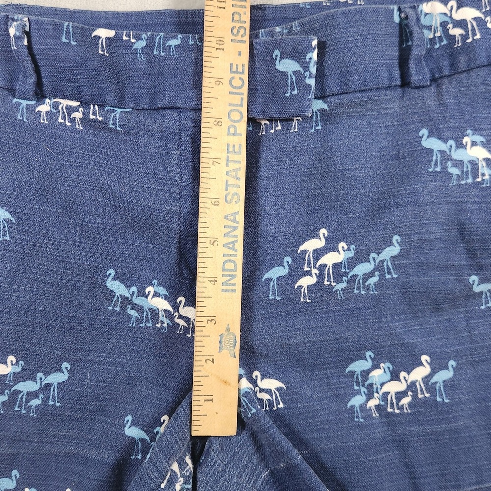 Ann Taylor Loft‎ Riviera Short, Flamingo Design, Navy White Women Size 14, - Picture 5 of 10